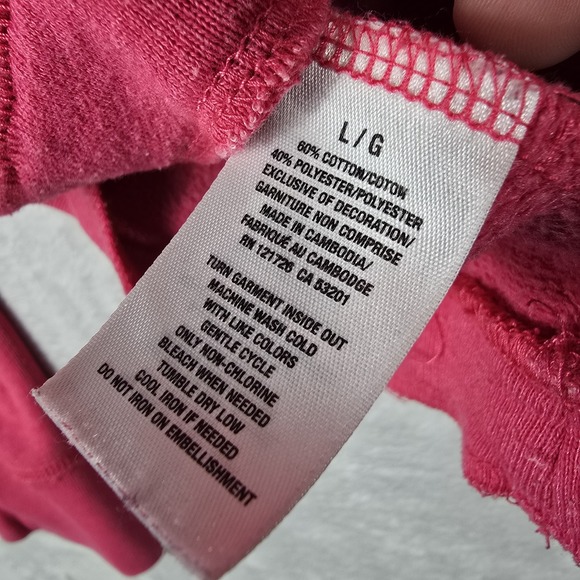 Aeropostale Y2K Juniors Size Large Pink Sun Surf Pullover Hoodie - Picture 7 of 7